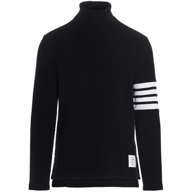 THOM BROWNE トム ブラウン Blue Compact Waffle polo neck ニットウェア メンズ 春夏2022 MJS106P05802415 【関税・送料無料】【ラッピ