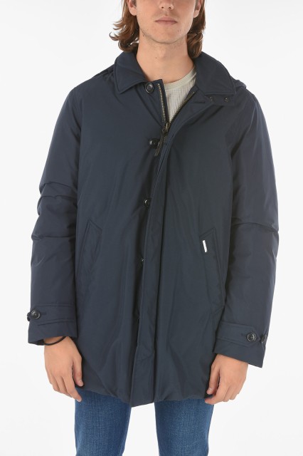 WOOLRICH ウールリッチ Blue ジャケット COWOCPS2702LC10 3989 メンズ HIDDEN CLOSURE DOWN JACKET WITH REMOVABLE HOOD 【関税・送料無