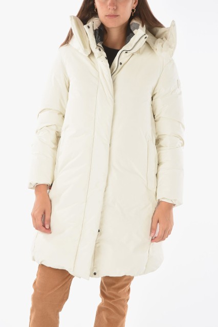 WOOLRICH ウールリッチ White ジャケット COWWCPS2822UT1157 8254 レディース REMOVABLE HOOD PRESQUE DOWN JACKET WITH HIDDEN CLOSURE