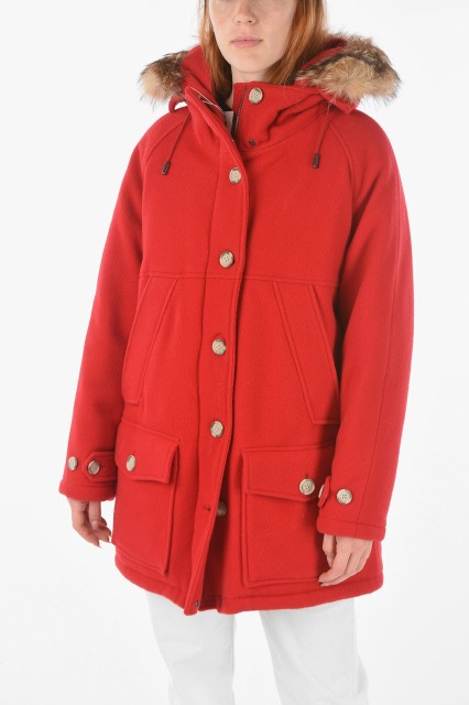 WOOLRICH ウールリッチ Red ジャケット COWWCPS2818UT1734 5059 レディース VIRGIN WOOL BLEND TUNDRA DOWN JACKET WITH REAL FUR DETAIL