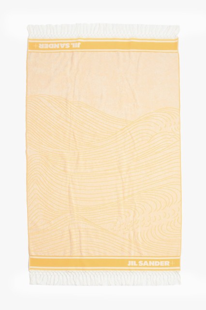 JIL SANDER ジル サンダー Bianco, Giallo ファッション小物 JPUS905001 MS249000 750 メンズ 98X180CM TWO-TONE BEACH TOWEL WITH FRING