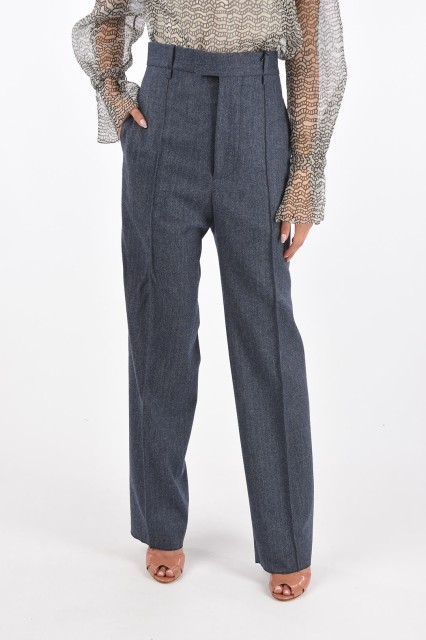 SUPER BLOND スーパーブロンド Blue パンツ BV PANTSSBLU レディース FRONT PLEATED HERRINGBONE WOOL PANTS 【関税・送料無料】【ラッピ