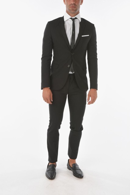 NEIL BARRETT ニール バレット Black スーツ BAB108V H033 01 メンズ FLAP POCKET SUPER SKINNY CARDIGAN SUIT 【関税・送料無料】【ラッ