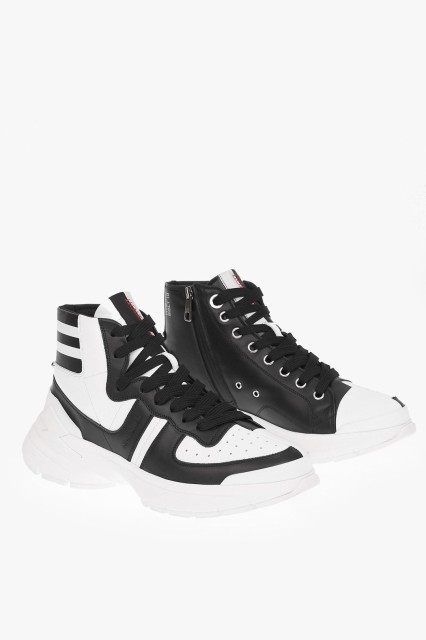 NEIL BARRETT ニール バレット Black ＆ White スニーカー BCT342 N9030 526 メンズ CONTRASTING SOLE TWO-TONE LEATHER HYBRID BOLT 10