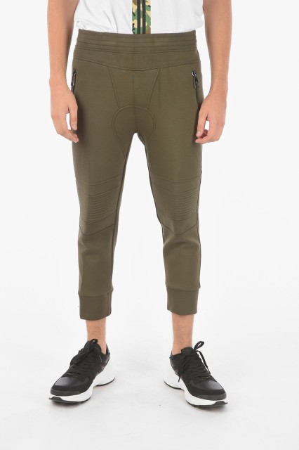 NEIL BARRETT ニール バレット Military Green パンツ BJP02H H518 418 メンズ JERSEY DOUBLE BONDED BIKER JOGGERS WITH LOW CROTCH 【