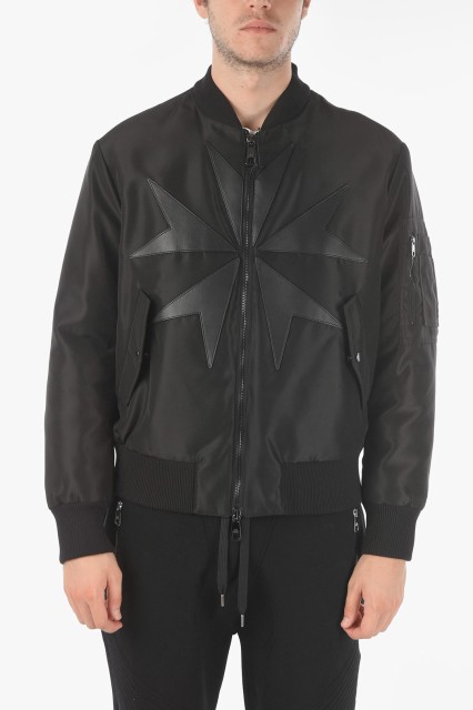 NEIL BARRETT ニール バレット Black ジャケット BSP368 H088C 0101 メンズ POCKETED SLEEVE MILITARY STAR BOMBER JACKET 【関税・送料