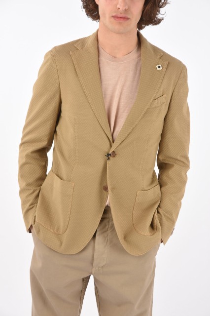 LARDINI ラルディーニ Beige ジャケット EL389AVELR56201300DS メンズ SIDE VENTS NOTCH LAPEL 2-BUTTON BLAZER 【関税・送料無料】【ラ