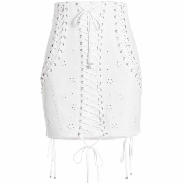 DOLCE＆GABBANA ドルチェ＆ガッバーナ White Lace-up detail skirt スカート レディース 春夏2022 F4CCVZGDAJ5W0800 【関税・送料無料】