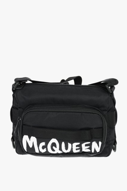 ALEXANDER MCQUEEN アレキサンダー マックイーン Black バッグ 602203HWC3B1070 メンズ PRINTED LOGO URBAN FABRIC CAMERA BAG 【関税・