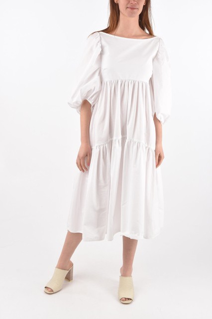 CECILIE BAHNSEN セシリーバンセン White ドレス 0012HELENAWHITE レディース BOW BACKLINE BALLOON SLEEVE ORGANIC COTTON HELENA DRESS