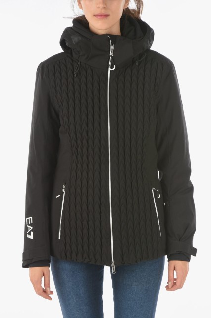 EMPORIO ARMANI エンポリオ アルマーニ Black ジャケット 6KTG07 TN45Z 1200 レディース EMPORIO EA7 QUILTED JACKET WITH HOOD 【関税・