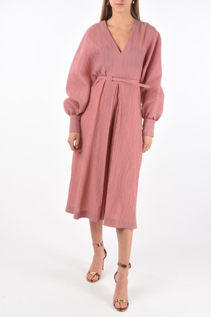 SUPER BLOND スーパーブロンド Pink ドレス LSYRA レディース V NECK JACQUARD FABRIC DRESS WITH BELT 【関税・送料無料】【ラッピング