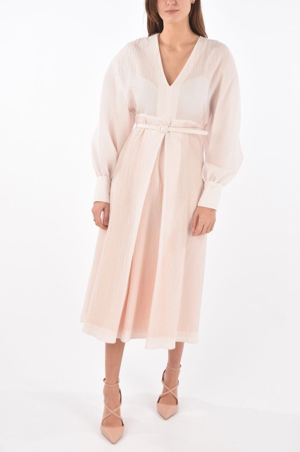 SUPER BLOND スーパーブロンド Pink ドレス LSYRC レディース V NECK JACQUARD FABRIC DRESS WITH BELT 【関税・送料無料】【ラッピング