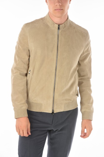 CORNELIANI コルネリアーニ Beige ジャケット 85L5X5-0120100-036 メンズ ID SUEDE LEATHER MET SUE 05 BOMBER WITH RIBBED HEMS 【関税