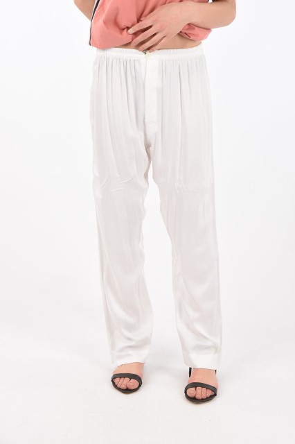 CAROLE FAKIEL キャロルファキエル White パンツ MESSICO/BIANCO レディース SEE-THROUGH JOGGER PANTS 【関税・送料無料】【ラッピング