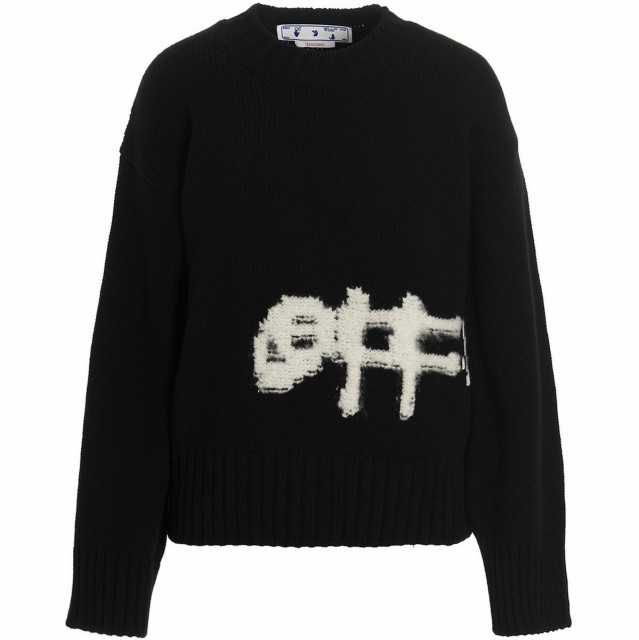 OFF WHITE オフホワイト White/Black Logo sweater ニットウェア レディース 秋冬2022 OWHE086F22KNI00110011001 【関税・送料無料】【ラ