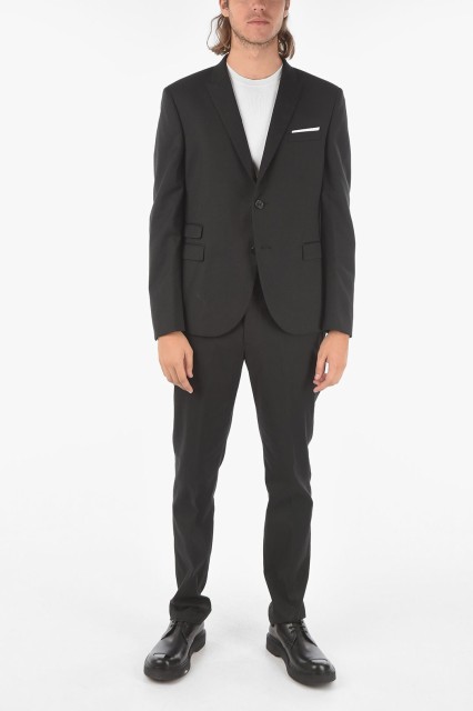 NEIL BARRETT ニール バレット Black スーツ PBAB127 Q006 01 メンズ PEAK LAPEL FITTED SLIM SUIT 【関税・送料無料】【ラッピング無料