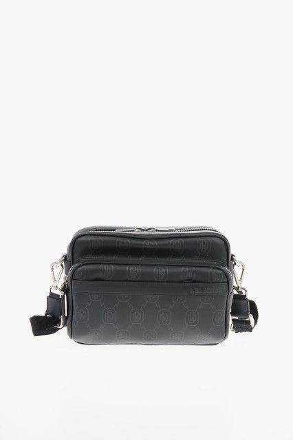 NEIL BARRETT ニール バレット Black バッグ PBBO260L N9111 01 メンズ LEATHER PIERCED MONOGRAM CAMERA BAG WITH ALL OVER LOGO 【関税