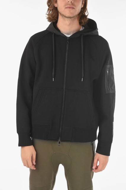 NEIL BARRETT ニール バレット Black トレーナー PBJS647C N502C 0101 メンズ NYLON HOOD AND DETAIL TRAVEL BONDED SWEATSHIRT 【関税・