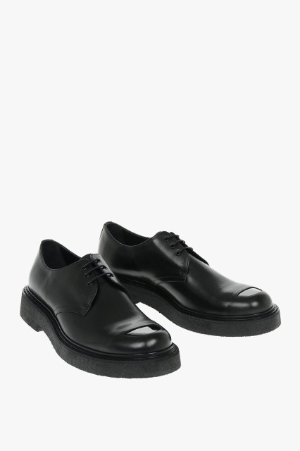 NEIL BARRETT ニール バレット Black ドレスシューズ PBSH385 N9012 01 メンズ LEATHER METAL TOE DERBY SHOES 【関税・送料無料】【ラッ