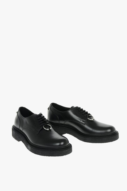 NEIL BARRETT ニール バレット Black ドレスシューズ PBSH369 M9007 2012 メンズ LEATHER PIERCED PUNK DERBY SHOES 【関税・送料無料】