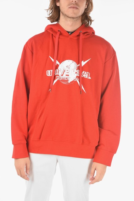 NEIL BARRETT ニール バレット Red トレーナー PBJS661B P547S 2019 メンズ BRUSHED COTTON BLEND UNIVERSAL HOODIE 【関税・送料無料】