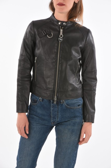 DIESEL ディーゼル ジャケット 00SY80 0AATQ 900 レディース ZIP SLEEVE 2 POCKETS LEATHER L-SUZA JACKET 【関税・送料無料】【ラッピン