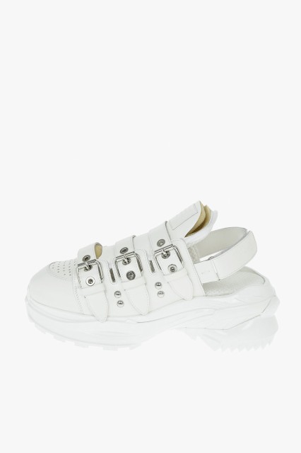 MAISON MARGIELA メゾン マルジェラ White スニーカー S37WS0559 P3725 T1003 メンズ MM22 LEATHER SLINGBACK SNEAKERS WITH BUCKLES 【