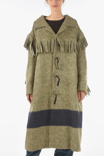 MAISON MARGIELA メゾン マルジェラ Green コート S51AA0226 S52384 001F レディース MM1 VIRGIN WOOL ALPACA MOHAIR COAT WITH FRAYS DE