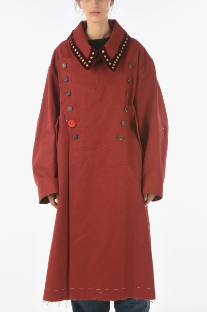 MAISON MARGIELA メゾン マルジェラ Red コート S29AA0258 S53460 205 レディース RAW-CUT COAT WITH CHENILLE BAND DETAIL ON THE COLLA