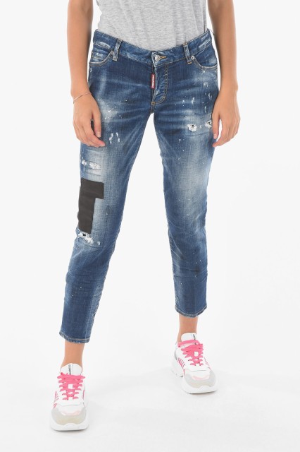 DSQUARED2 ディースクエアード Blue デニム S72LB0431 S30342 470 レディース CROPPED DISTRESSED JENNIFER JEANS 【関税・送料無料】【