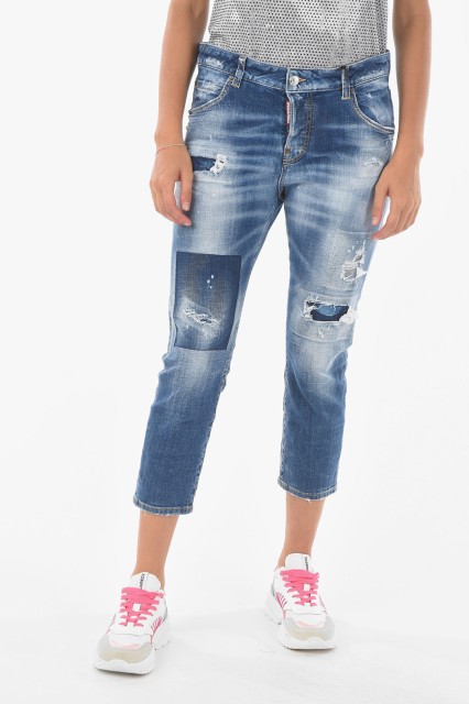 DSQUARED2 ディースクエアード Blue デニム S72LB0450 S30342 470 レディース CROPPED COOL GIRL DISTRESSED JEANS 【関税・送料無料】【