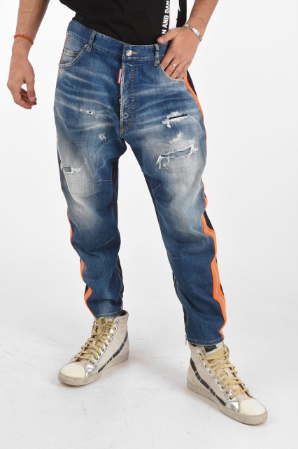 DSQUARED2 ディースクエアード Blue デニム S74LB0903 S30342 470 メンズ ZIPPED ANKLE DOUBLE LAYER DENIMS 【関税・送料無料】【ラッピ