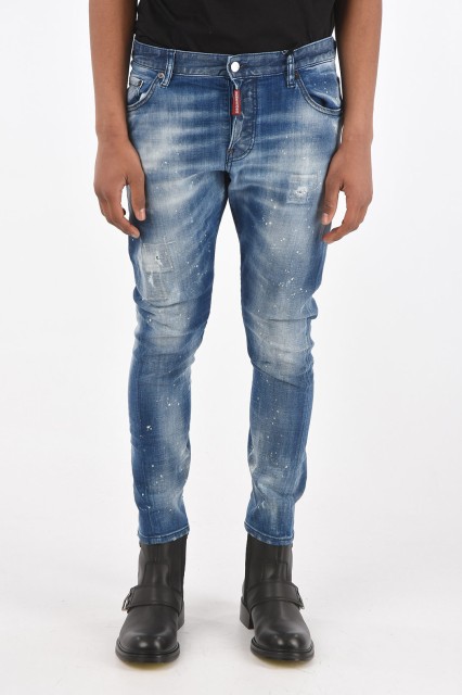 DSQUARED2 ディースクエアード Blue デニム S74LB0938 S30342 470 メンズ 16CM STRETCH DENIM  STONE WASHED SEXY TWIST JEANS 【関税・送 - パンツ・ボトムス