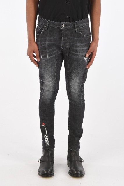 DSQUARED2 ディースクエアード Black デニム S74LB0881 S30357 900 メンズ 16CM STRETCH DENIM TIDY BIKER JEANS 【関税・送料無料】【ラ