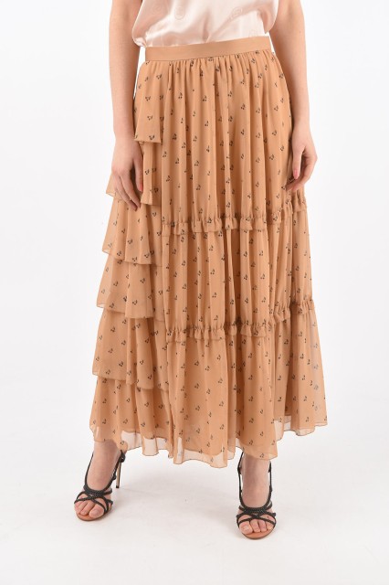 UNDERCOVER アンダーカバー Beige スカート SU1A16011BEIGEBASE レディース SUE CHERRY PRINTED LAYERED SKIRT 【関税・送料無料】【ラッ