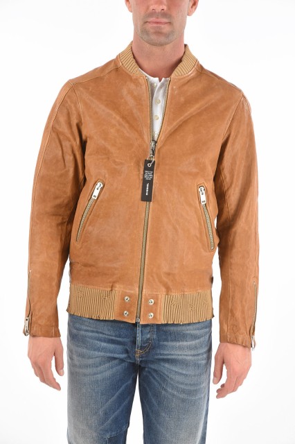 DIESEL ディーゼル ジャケット 00SUDD 0EAVI 7DA メンズ DISTRESSED DETAIL L-DAVIDOV LEATHER BOMBER JACKET 【関税・送料無料】【ラッ