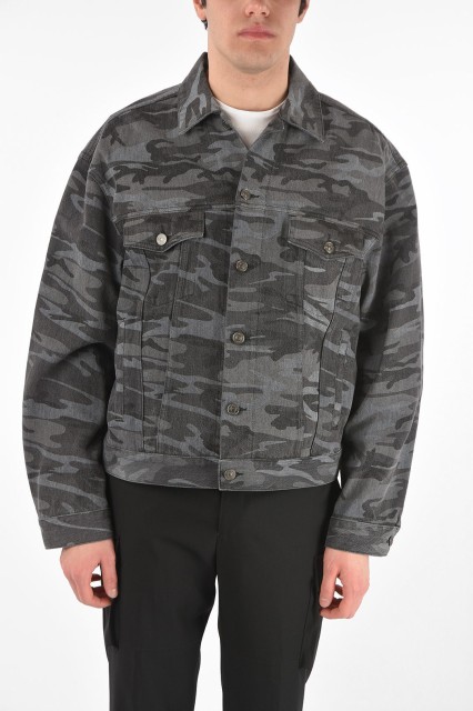 BALENCIAGA バレンシアガ Gray ジャケット 620731 TJW55 1055 メンズ CAMOUFLAGE PRINTED LARGE FIT DENIM JACKET 【関税・送料無料】【