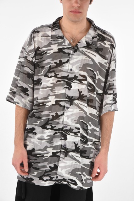 BALENCIAGA バレンシアガ Gray シャツ 647651/TJLC51240 メンズ CAMOUFLAGE PRINTED OVERSIZED SHIRT 【関税・送料無料】【ラッピング無