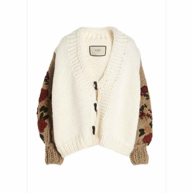 TU LIZE Multicolor Floral intarsia cardigan ニットウェア レディース 秋冬2022 TZWMC004BIANCO 【関税・送料無料】【ラッピング無料】