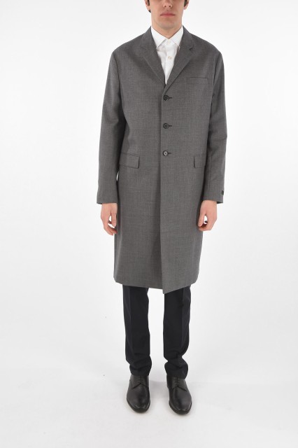 PRADA プラダ Gray コート UC462MS211/1YAVF0480 メンズ 3 BUTTON UNLINED WOOL COAT 【関税・送料無料】【ラッピング無料】 dk