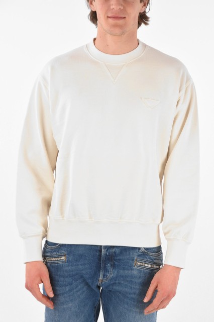 PRADA プラダ White トレーナー UJL163 1YFT F0018 メンズ CREW NECK BRUSHED COTTON SWEATSHIRT 【関税・送料無料】【ラッピング無料】