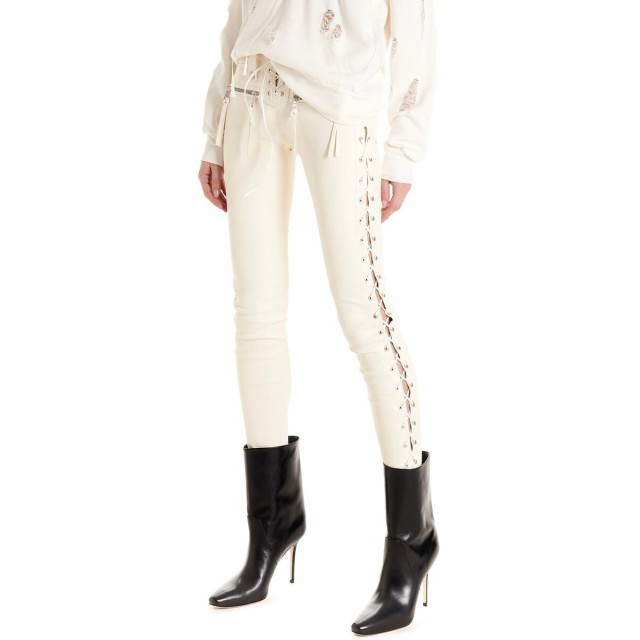 UNRAVEL PROJECT アンレーベル プロジェクト White Lace up pants パンツ レディース 春夏2020 UWJB025R20LEA00104000400 【関税・送料無