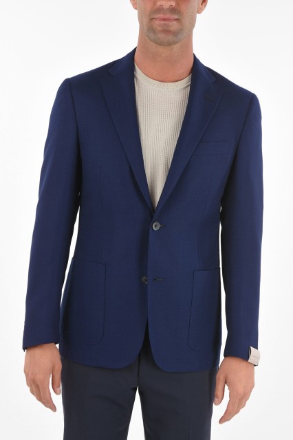 CORNELIANI コルネリアーニ Blue ジャケット 89XY70 9283401 005 メンズ VIRGIN WOOL NOTCH LAPEL PATCH POCKET GATE BLAZER 【関税・送