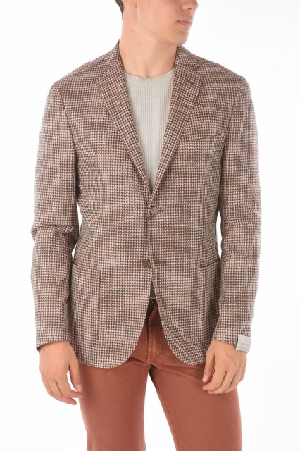 CORNELIANI コルネリアーニ Brown ジャケット 85XY73-0116937-044 メンズ VIRGIN WOOL SILK GATE BLAZER WITH HOUNDSTOOTH PATTERN 【関