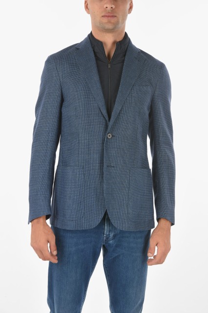 CORNELIANI コルネリアーニ Blue ジャケット 81X571 8113019 001 メンズ ID HEMP VIRGIN WOOL BLAZER WITH REMOVABLE CHEST PIECE 【関税