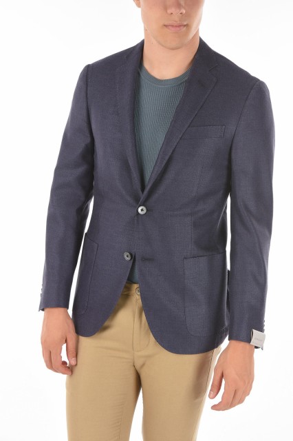 CORNELIANI コルネリアーニ Blue ジャケット 83X294-9118288-004 メンズ SILK AND VIRGIN WOOL ACADEMY SOFT BLAZER WITH NOTCH LAPEL 【