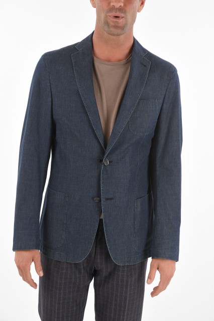 CORNELIANI コルネリアーニ Blue ジャケット 771XEN1 6110130 001 メンズ DENIM ARIETE BLAZER WITH PATCH POCKETS 【関税・送料無料】【