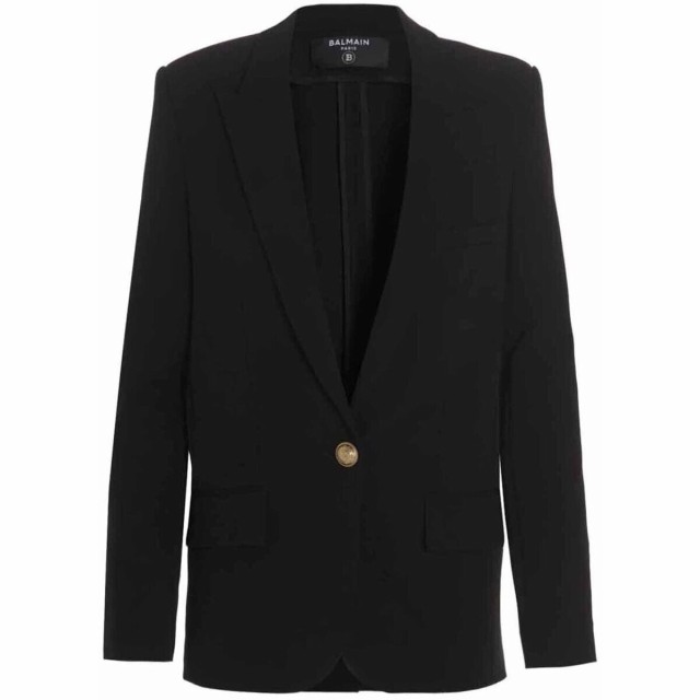 BALMAIN バルマン Black Single-breasted blazer jacket ジャケット レディース 春夏2022 XF0SF021JC300PA 【関税・送料無料】【ラッピ