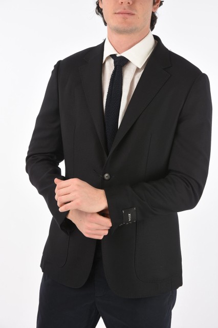 ERMENEGILDO ZEGNA エルメネジルド ゼニア Black ジャケット 1XPYG0 977721 8 メンズ ZZEGNA MERINO WOOL SIDE VENTS NOTCH LAPEL 2-BUTT